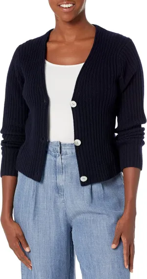 Vince Women's Ribbed Button Front Cardigan