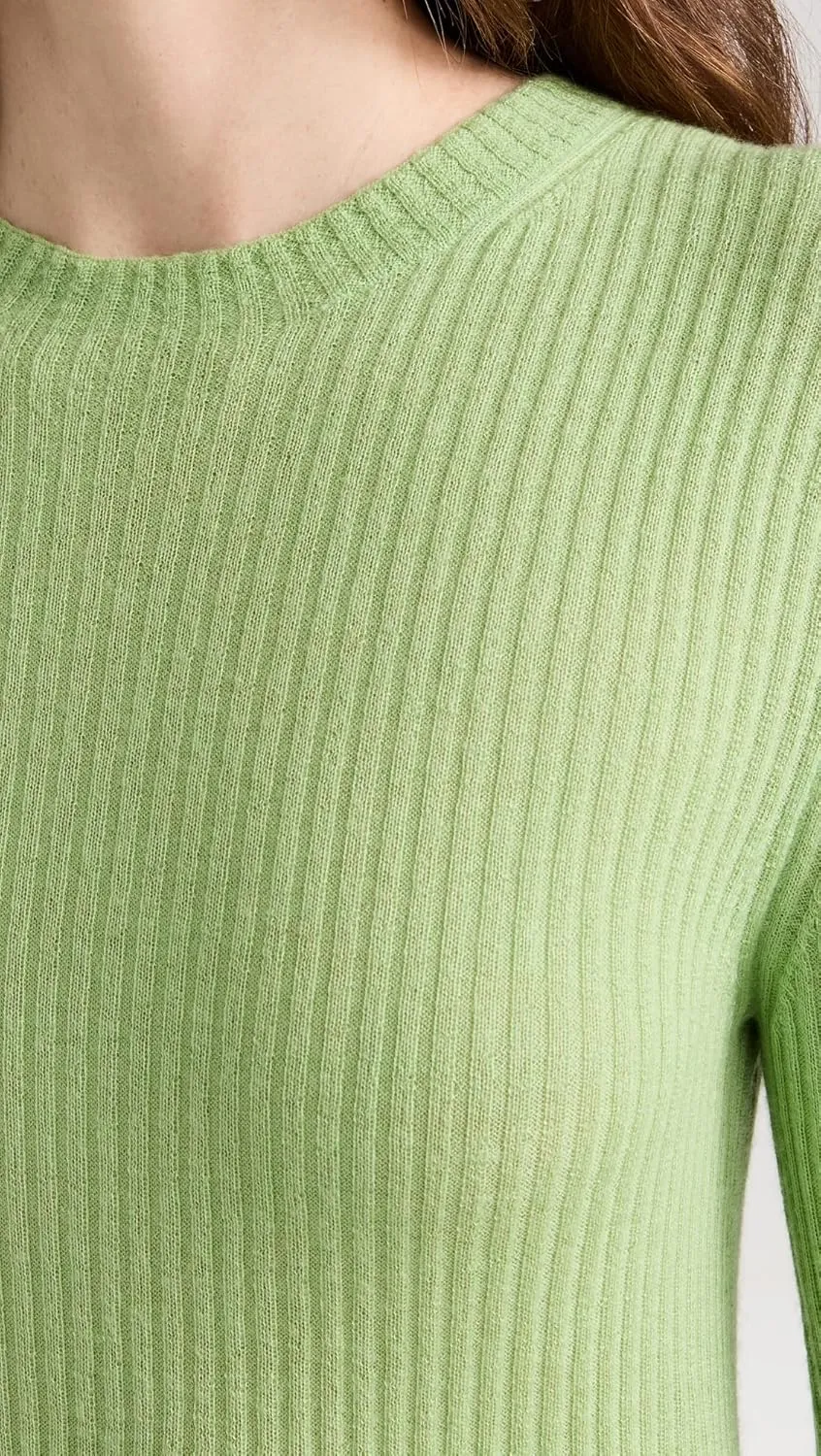 Vince Women's Slim Ribbed Crew Cashmere Sweater