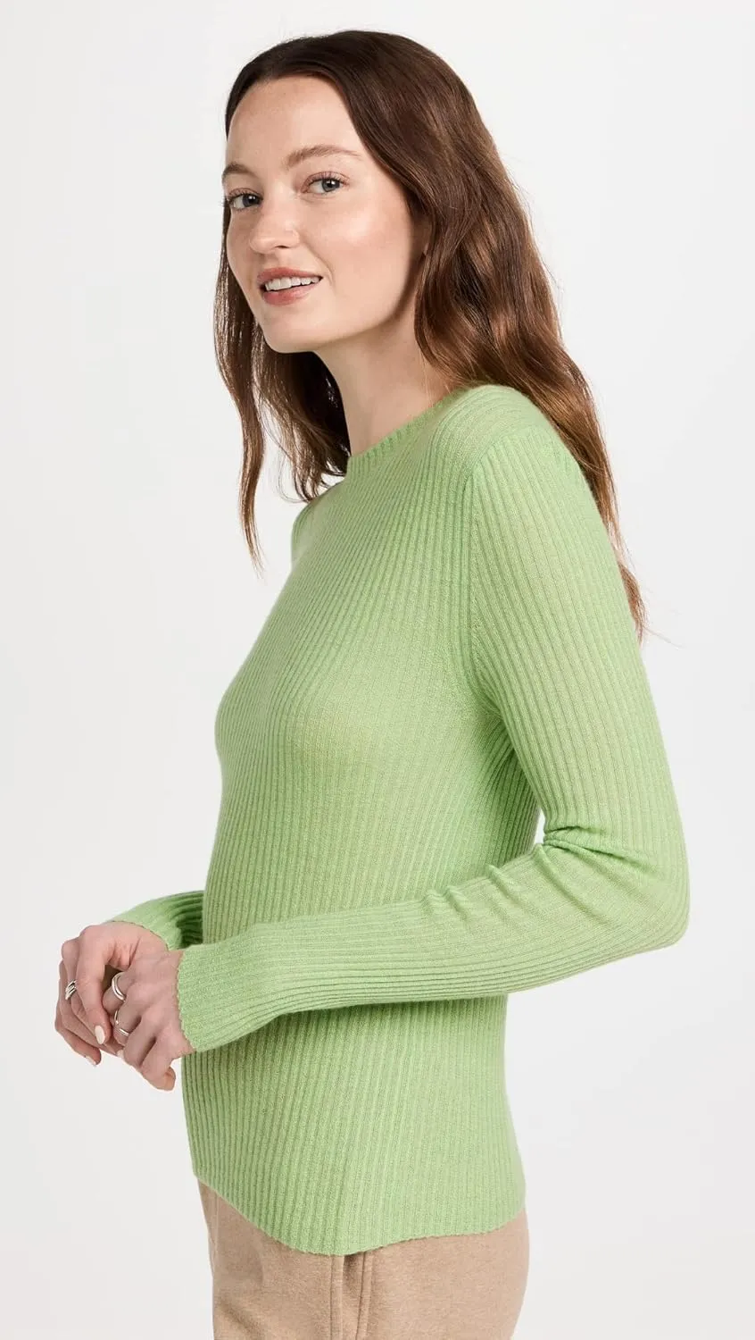 Vince Women's Slim Ribbed Crew Cashmere Sweater