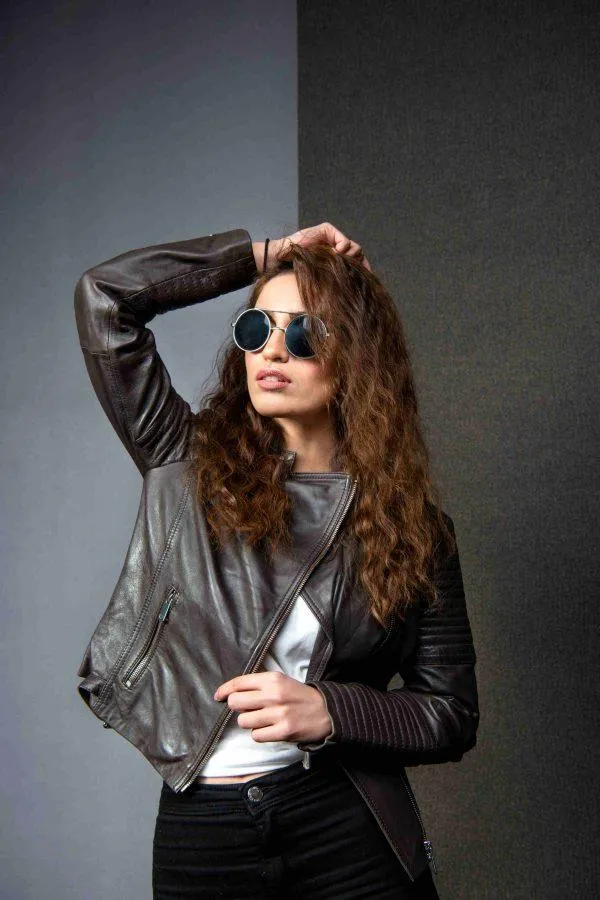 Vintage Biker Leather Jacket - Women