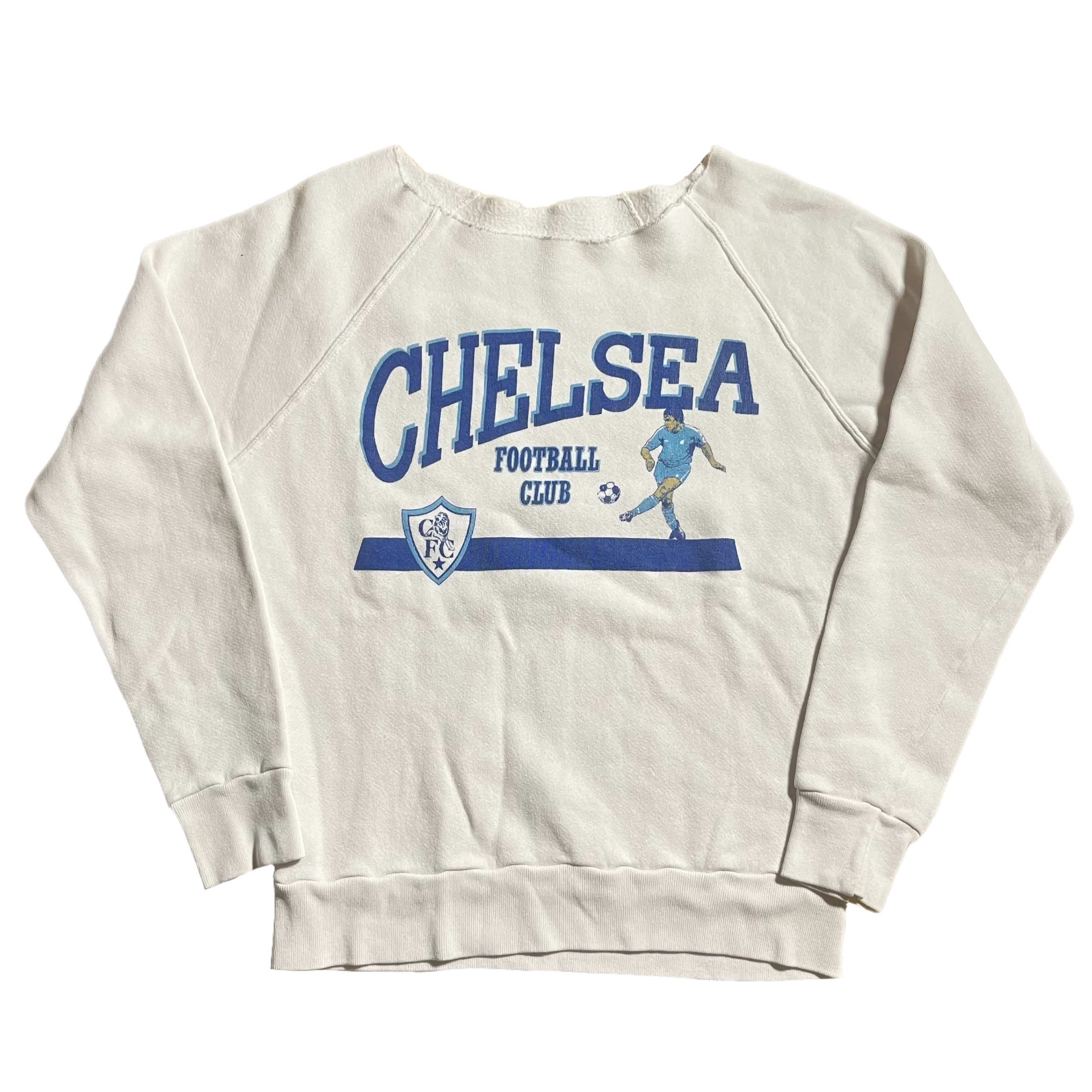 Vintage Chelsea Football Club Cut Raglan Sweatshirt
