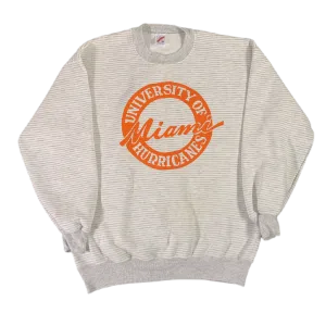 Vintage Miami Hurricanes "Striped" Crewneck Sweatshirt