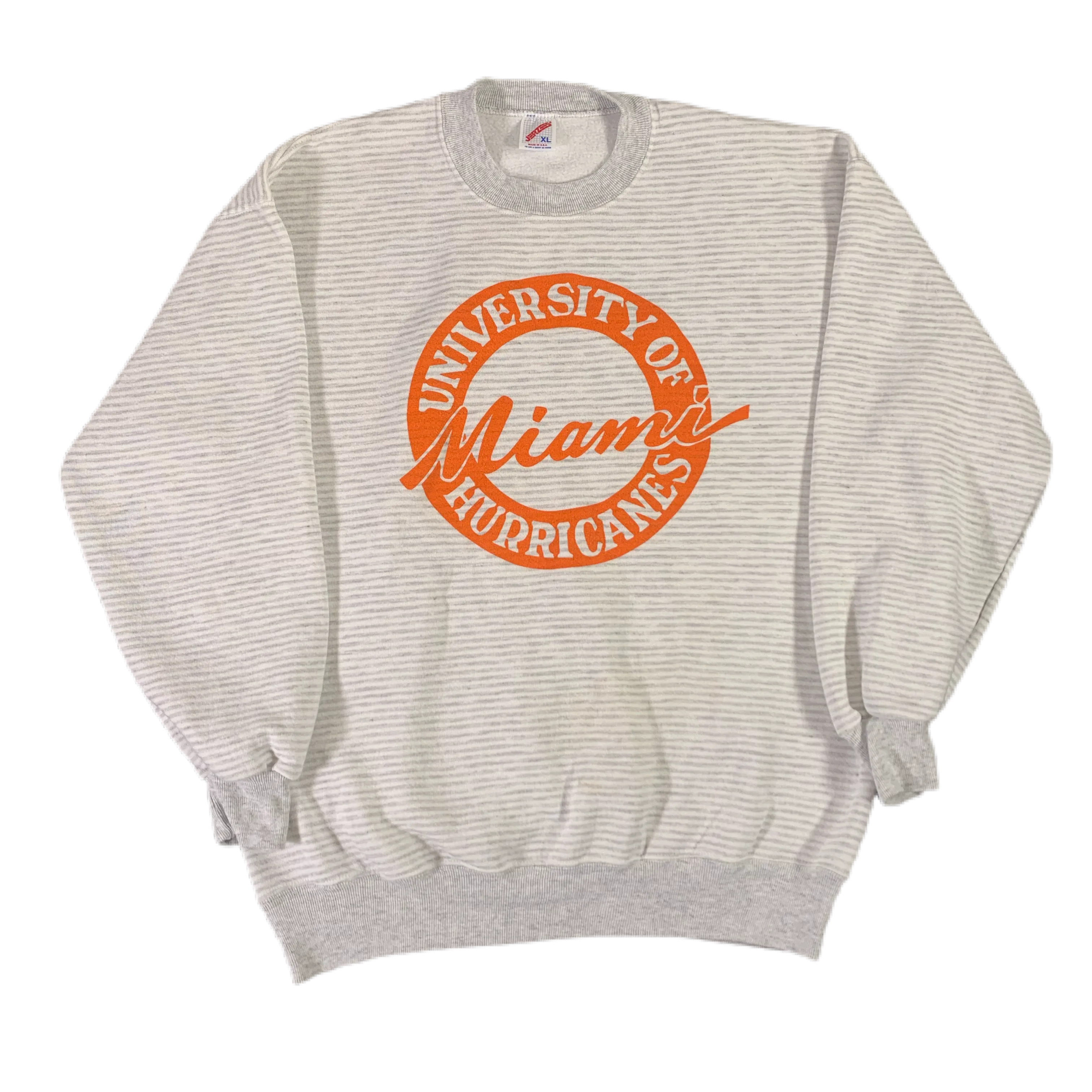 Vintage Miami Hurricanes "Striped" Crewneck Sweatshirt