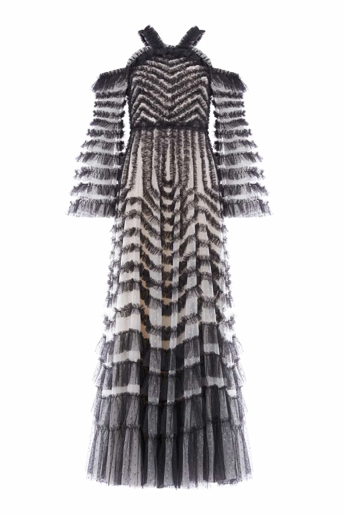 La Vie En Rose Off-Shoulder Gown Abstract Pattern