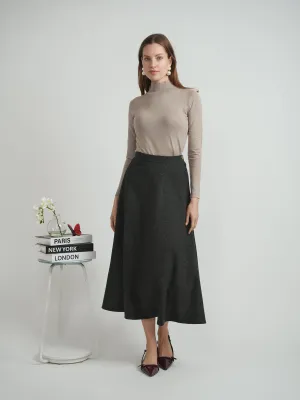 Fit Choice Viva K Charcoal Wool Midi Skirt WB5CM1700SM