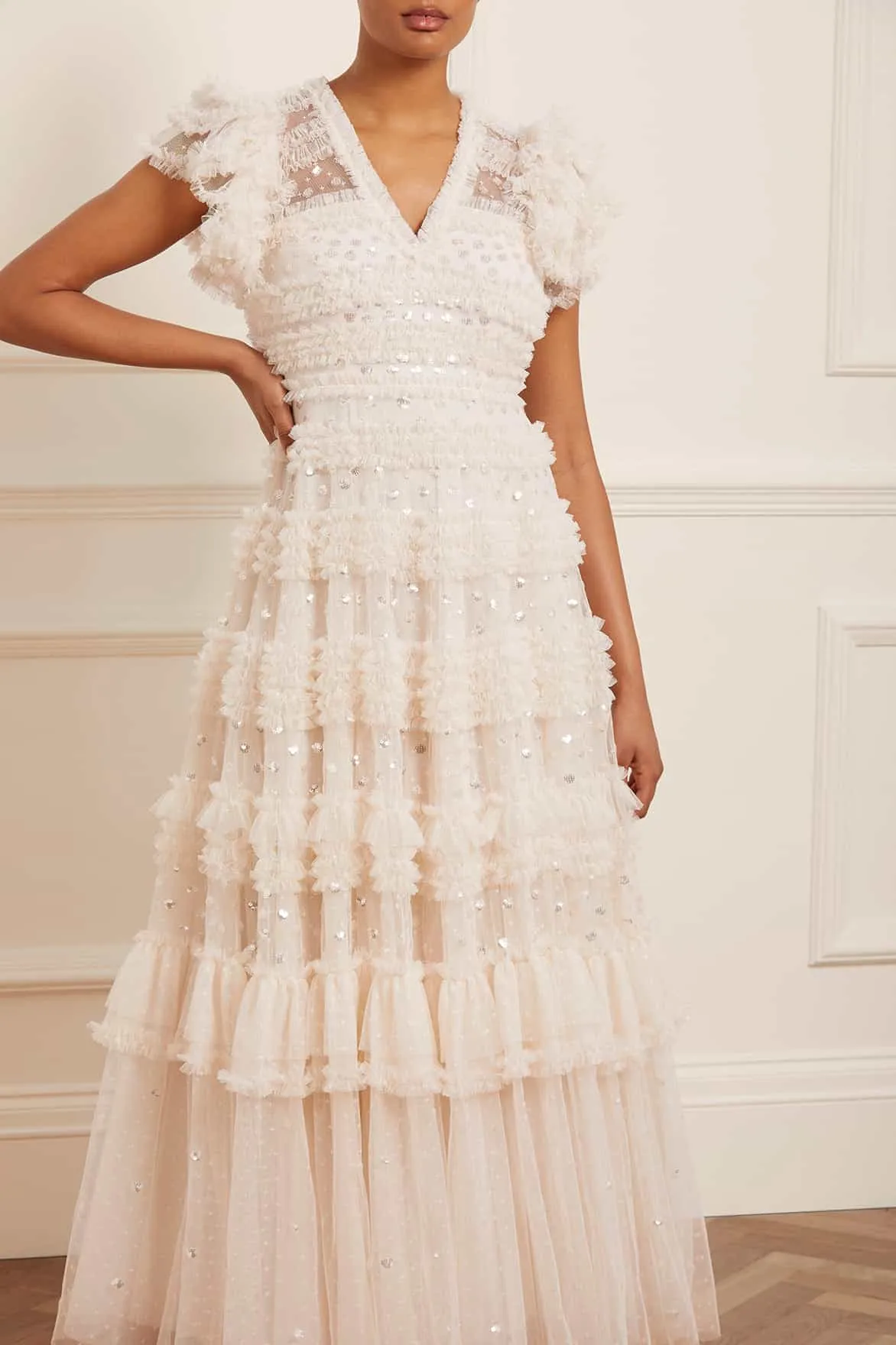Vivian V-Neck Gown Bloom Soft