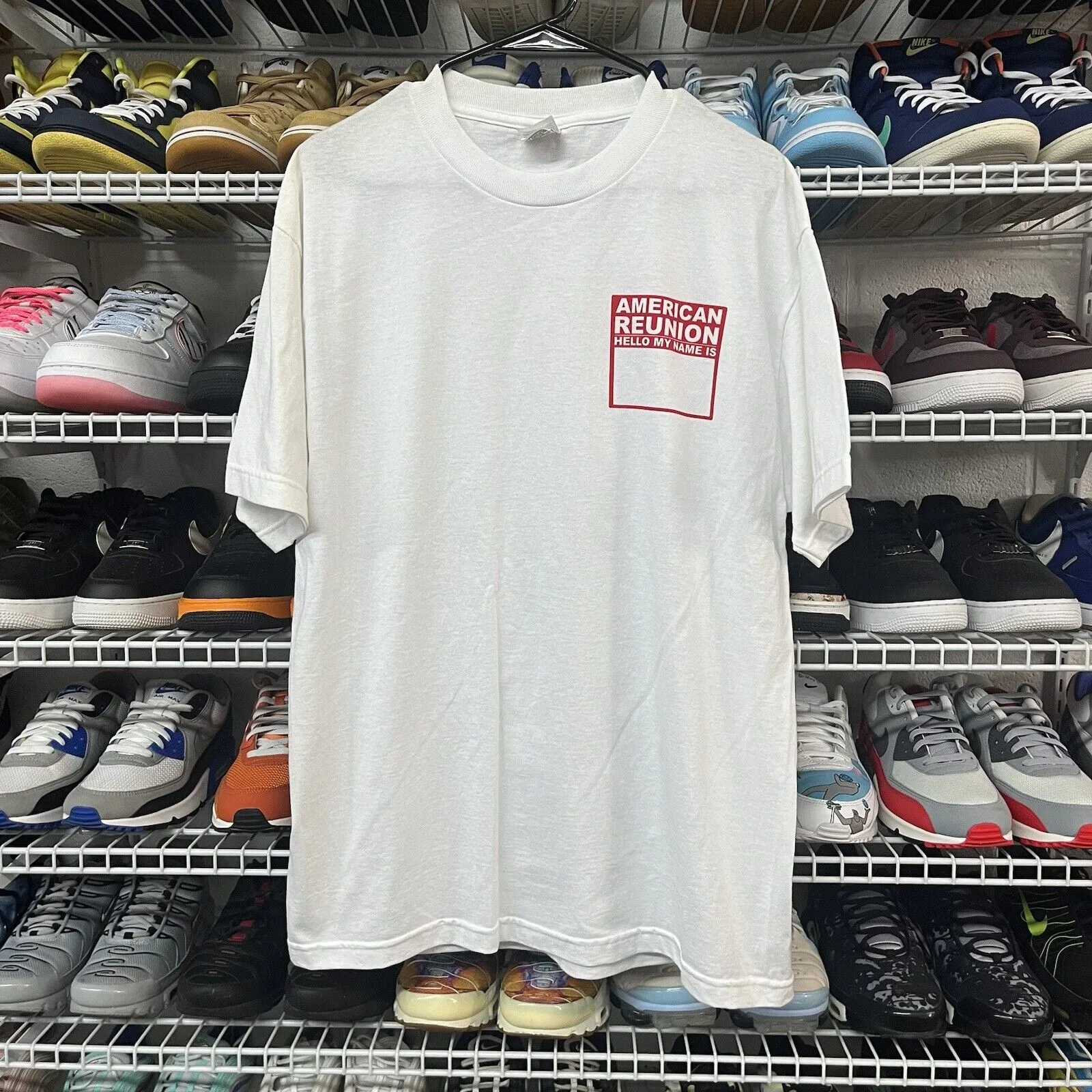 Vtg 2000s American Reunion Movie Tshirt Hello My Name Is Sz L