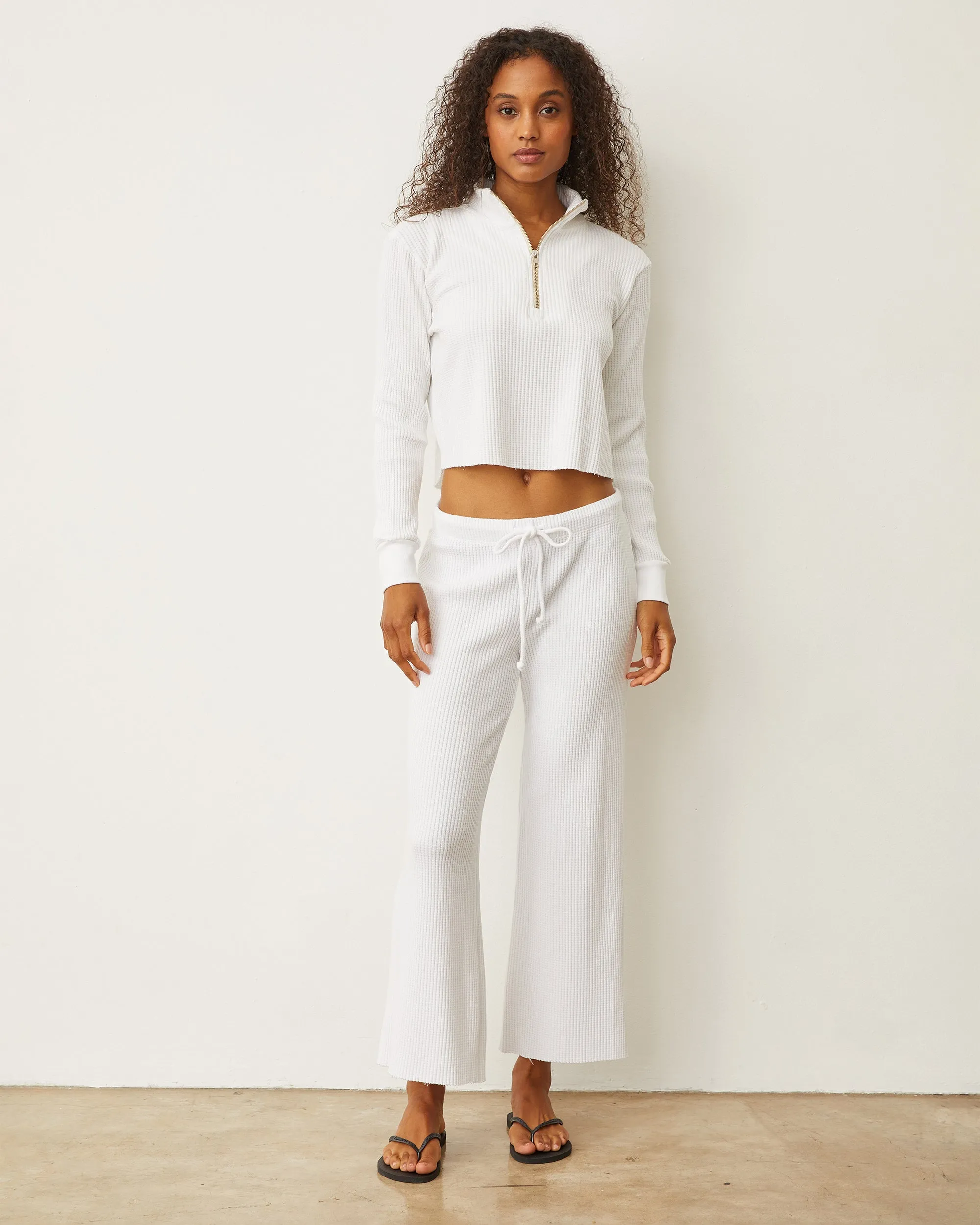 Waffle Crop Lounge Sweat Commuter Ready Fashionable Appeal