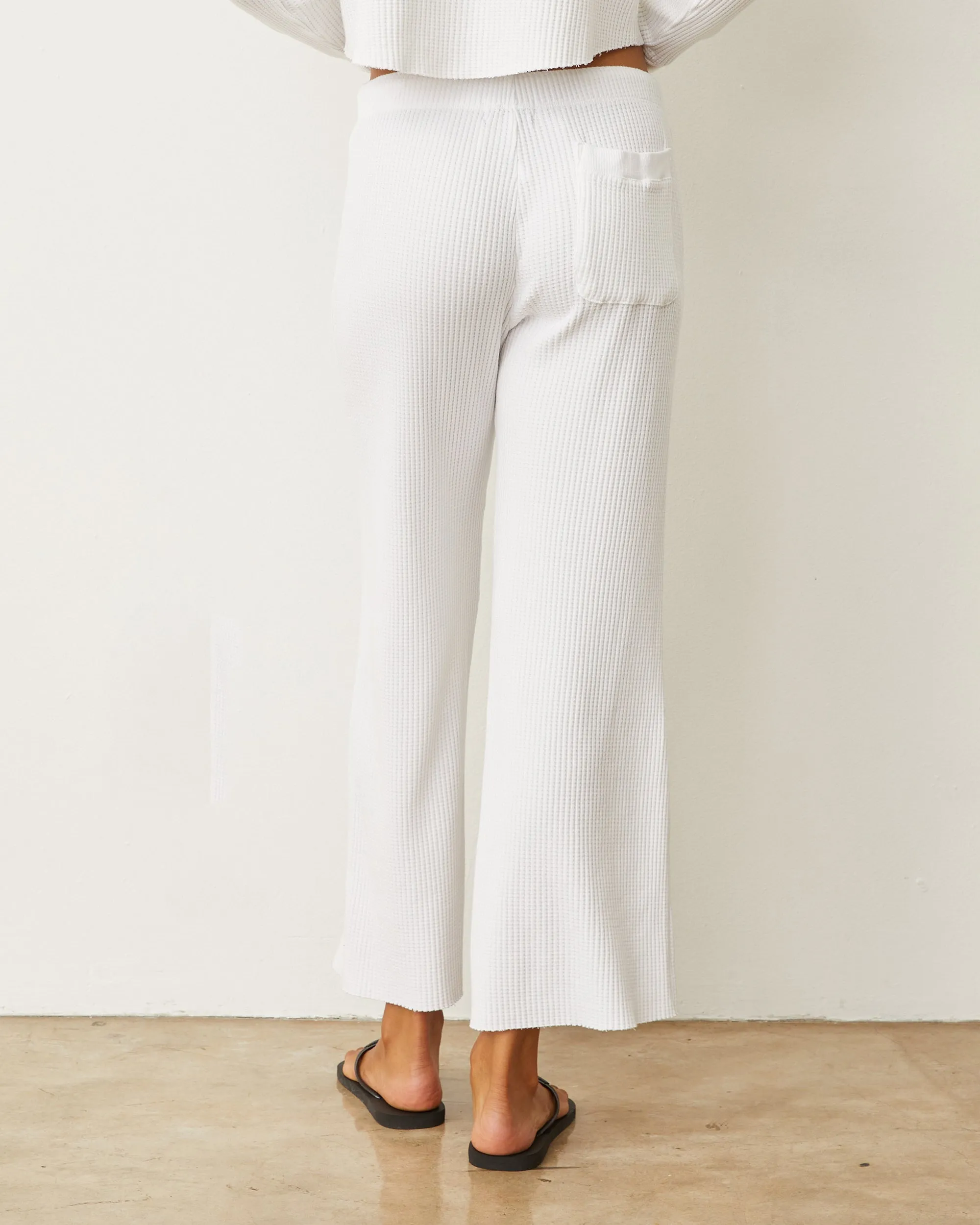 Stylish Waistband All Day Fit Waffle Crop Lounge Sweat