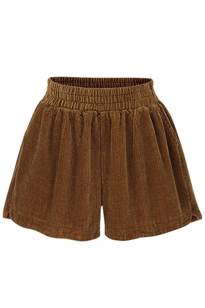 WAIST BANDING CORDUROY WARM SHORTS Breath Fit Non Irritating Tags