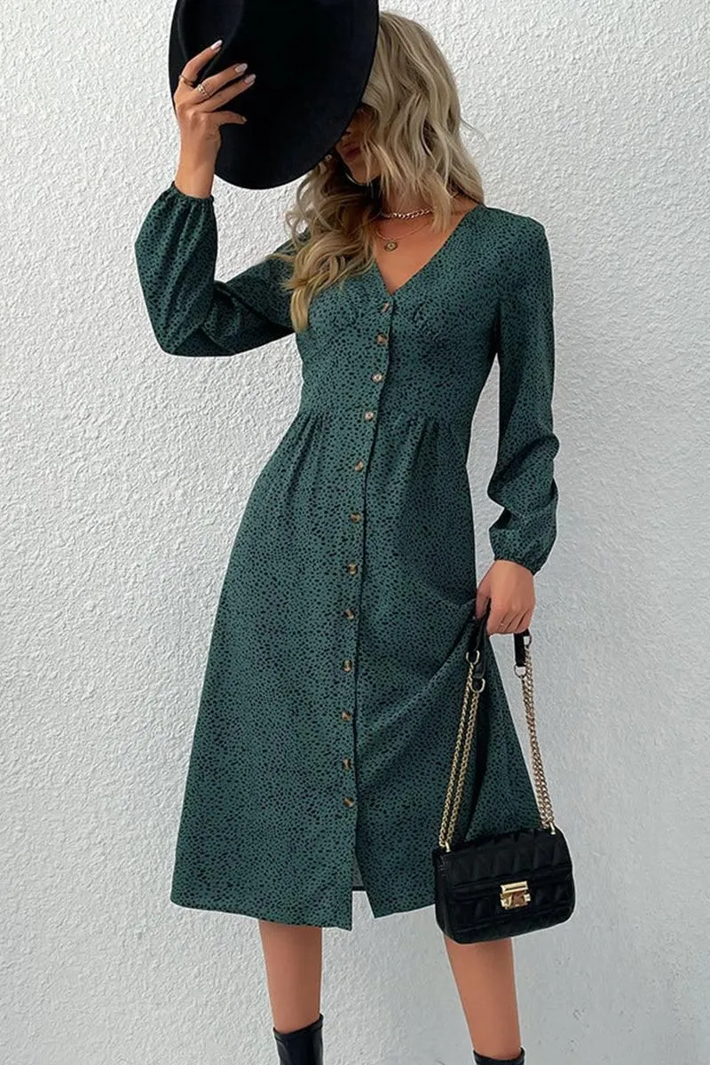 LONG SLEEVE BUTTON DOWN SHIRT DRESS Evening Ready everyday elegance