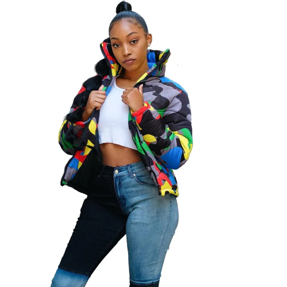 Warm Down Bubble Thick Crop Coat