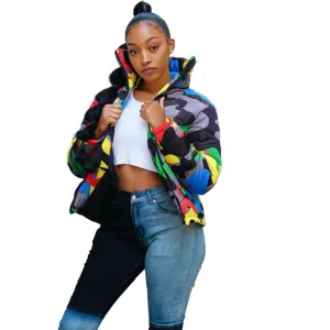 Warm Down Bubble Thick Crop Coat