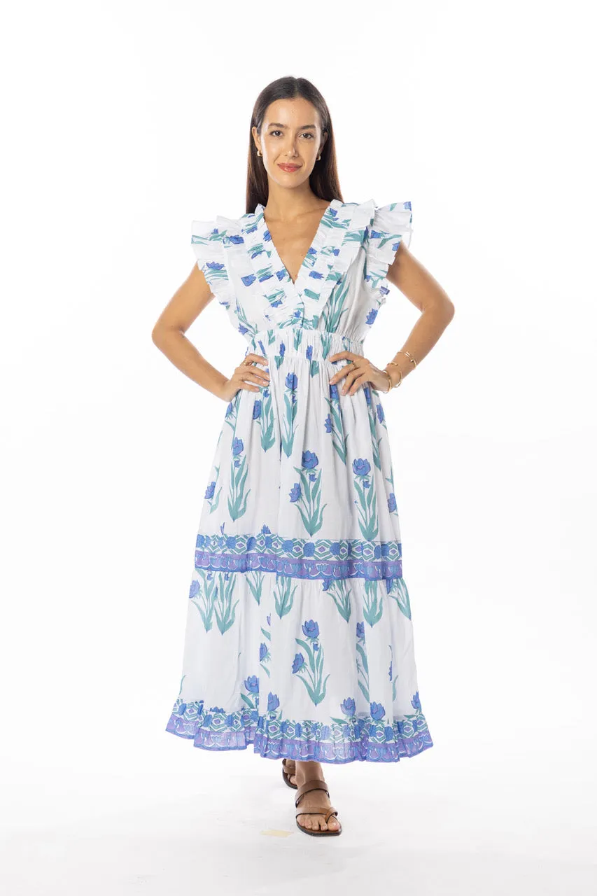 Bindu Cora Dress Violet Jasmin Glossy Detail Day-To-Night Wear