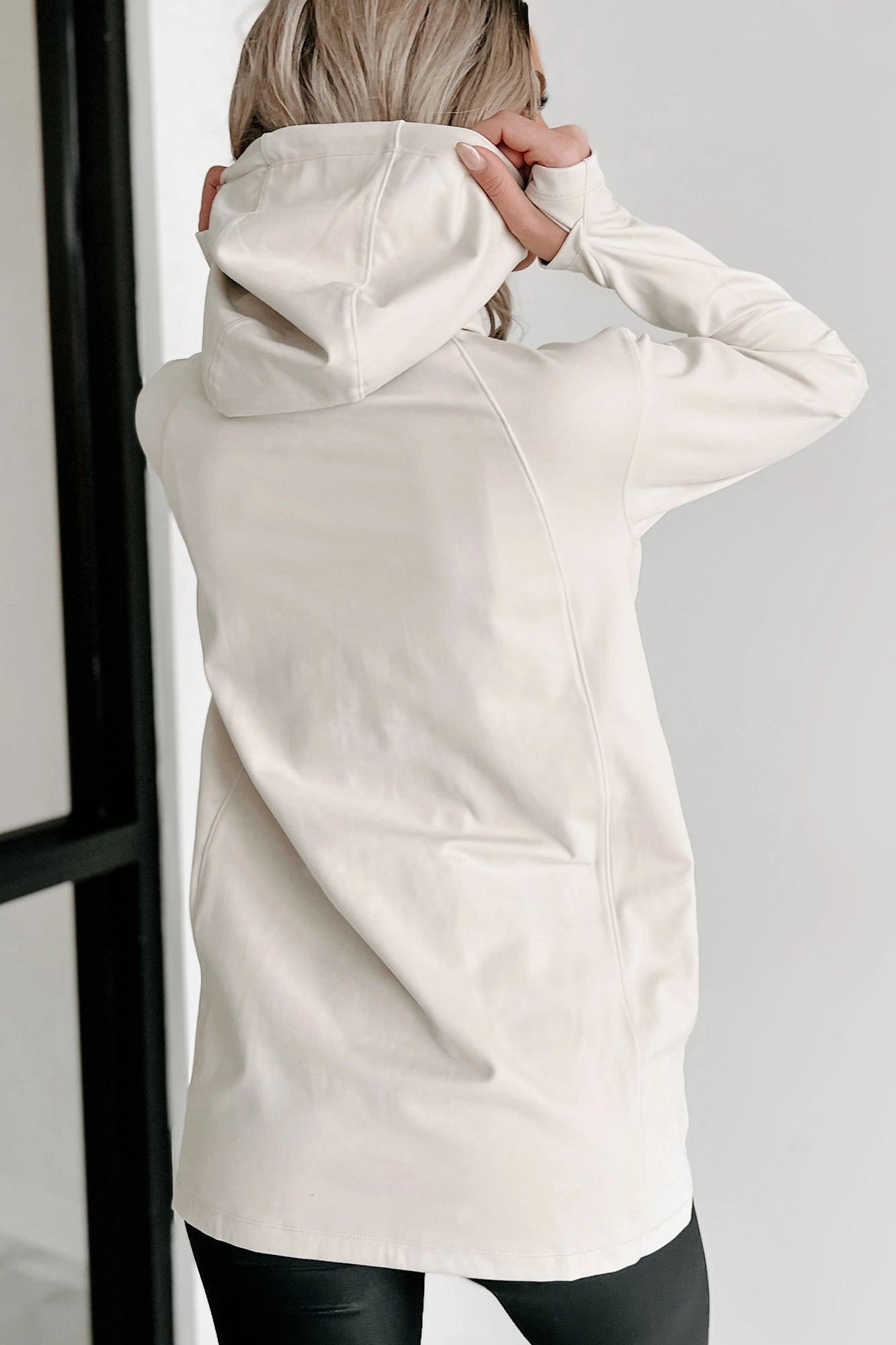Active Lifestyle Padded Front Hoodie (Ivory) Biodegradable Fiber