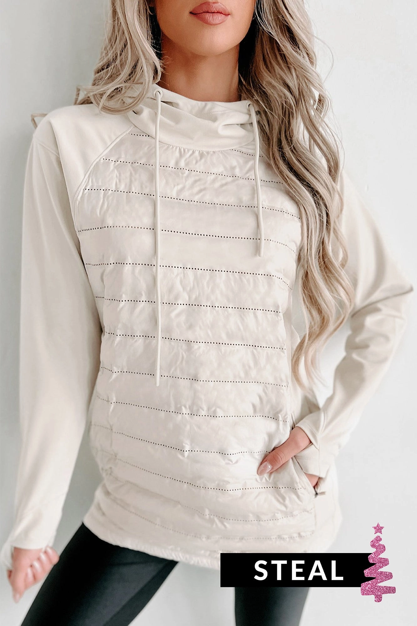 stain resistant coating NoSlipSurface Active Lifestyle Padded Front Hoodie (Ivory)
