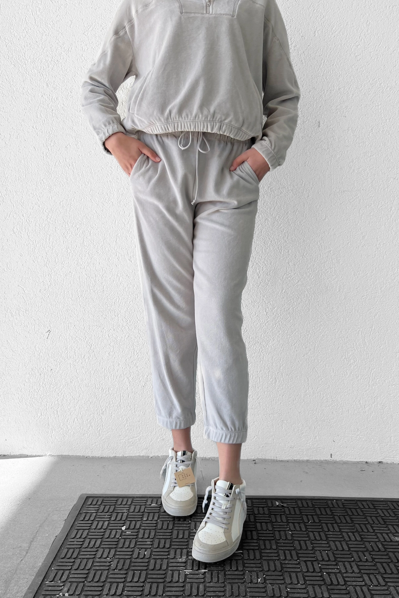 ASHLEY VELVET JOGGERS Unrestricted Movement Water Repellent