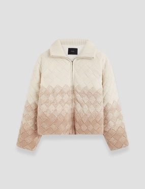 Weave Knit Puffer Jacket Water Repellent Finish