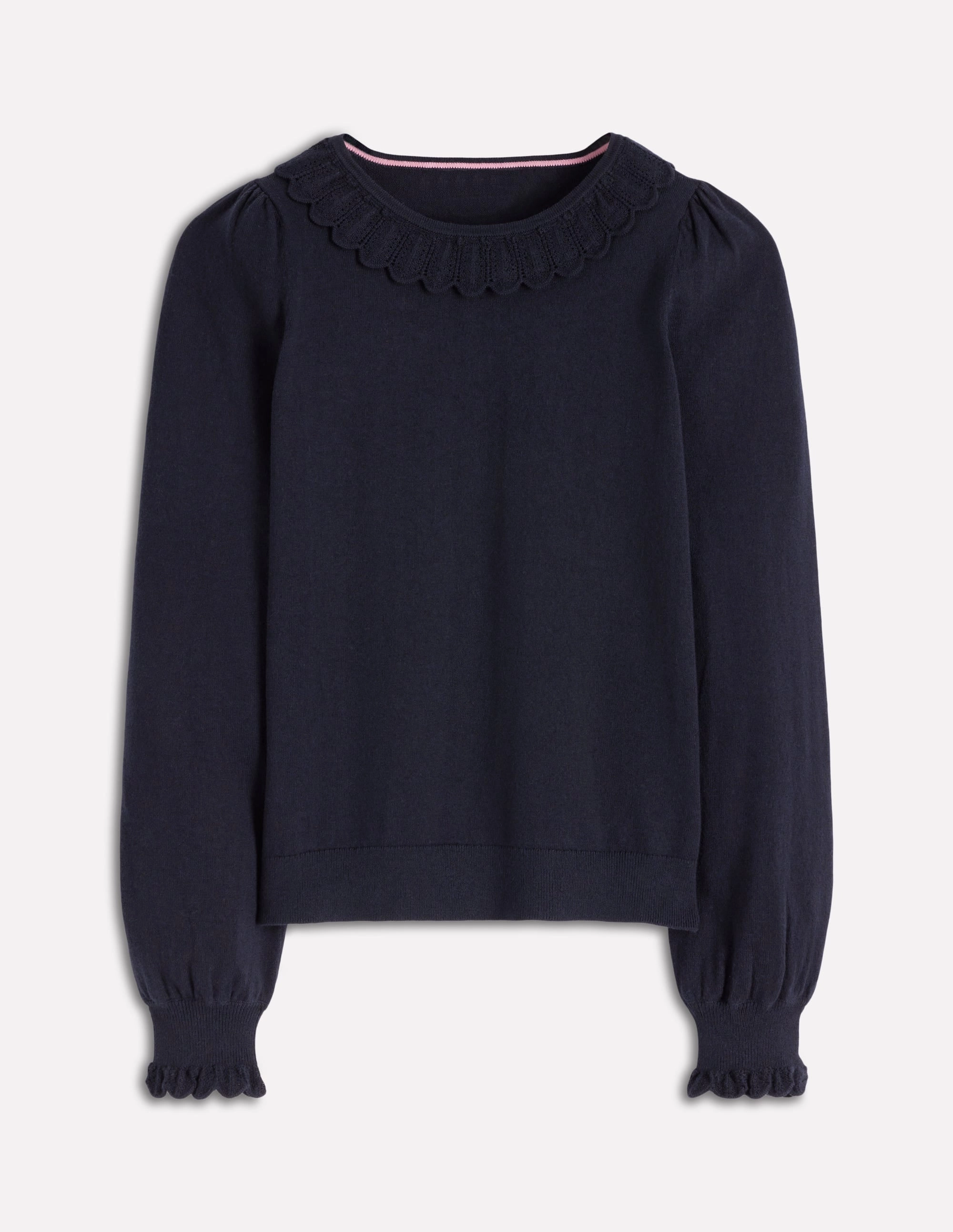 Thermal Regulation Layer Weekend Comfort Melina Cotton Ruffle Jumper-Navy