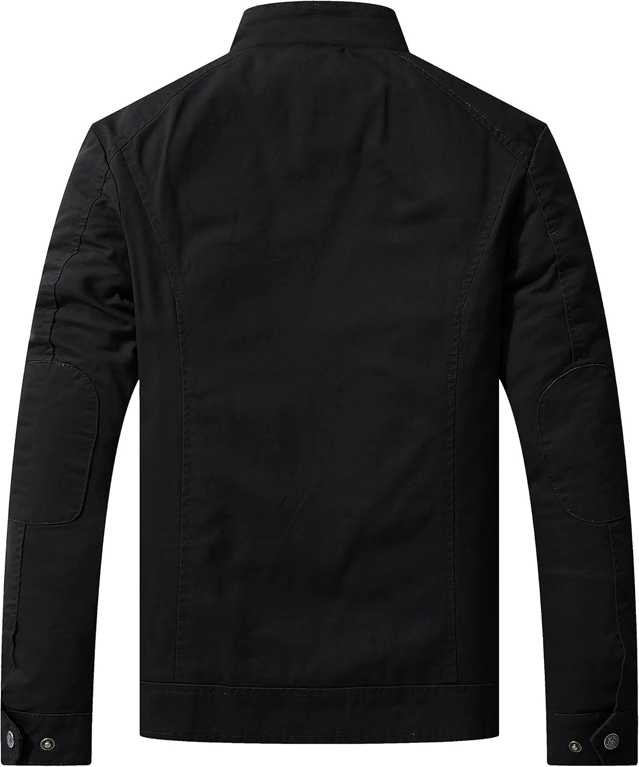 WenVen Men's Casual Canvas Cotton Military Jacket Lightweight Zip Up Outwear