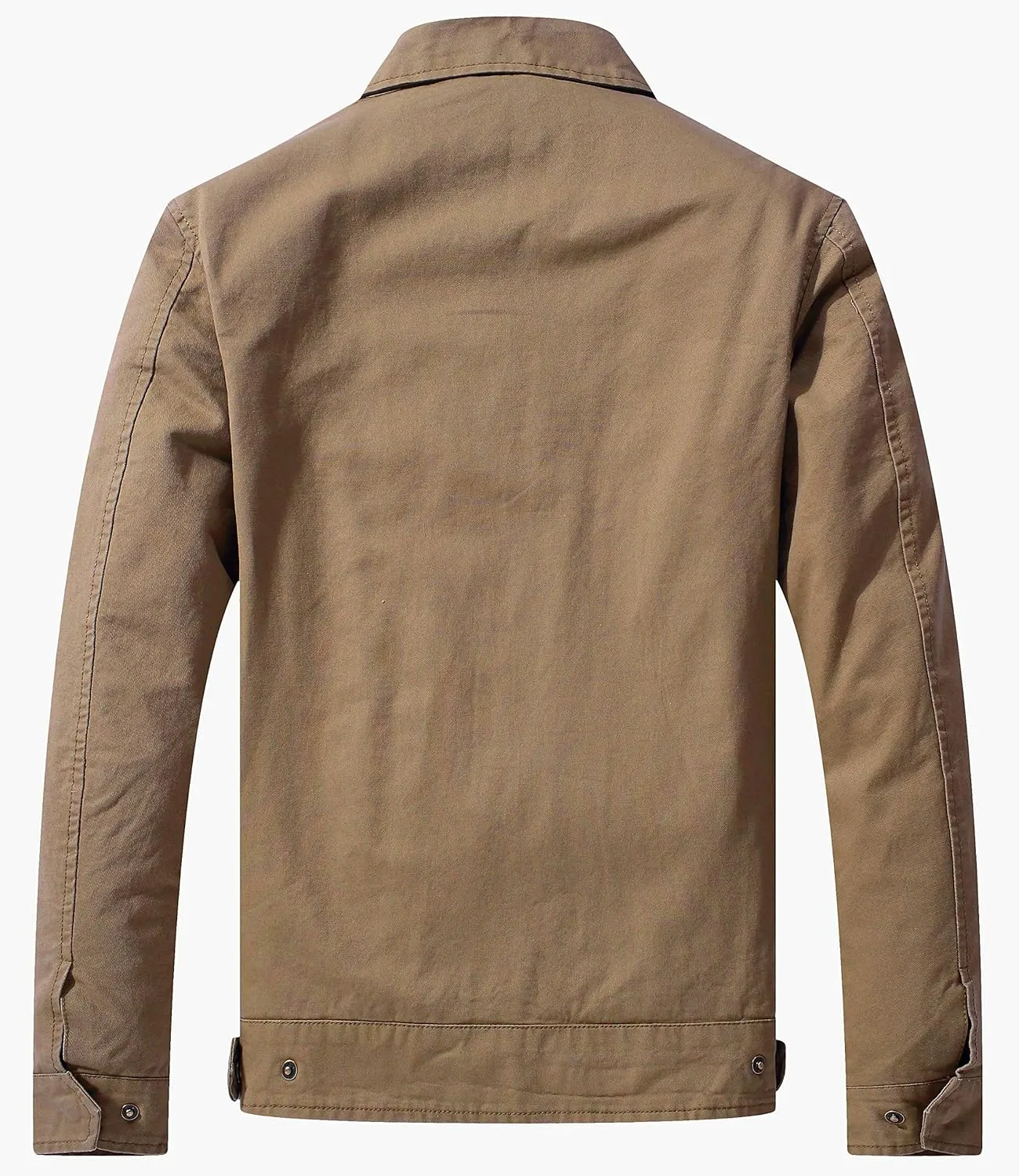 WenVen Men's Lightweight Military Cotton Jacket Casual Spring Lapel Work Coat