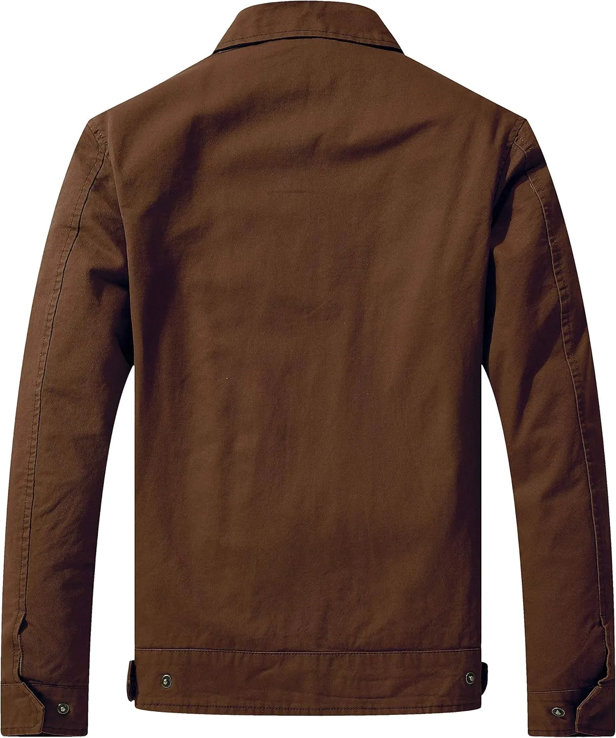 WenVen Men's Lightweight Military Cotton Jacket Casual Spring Lapel Work Coat