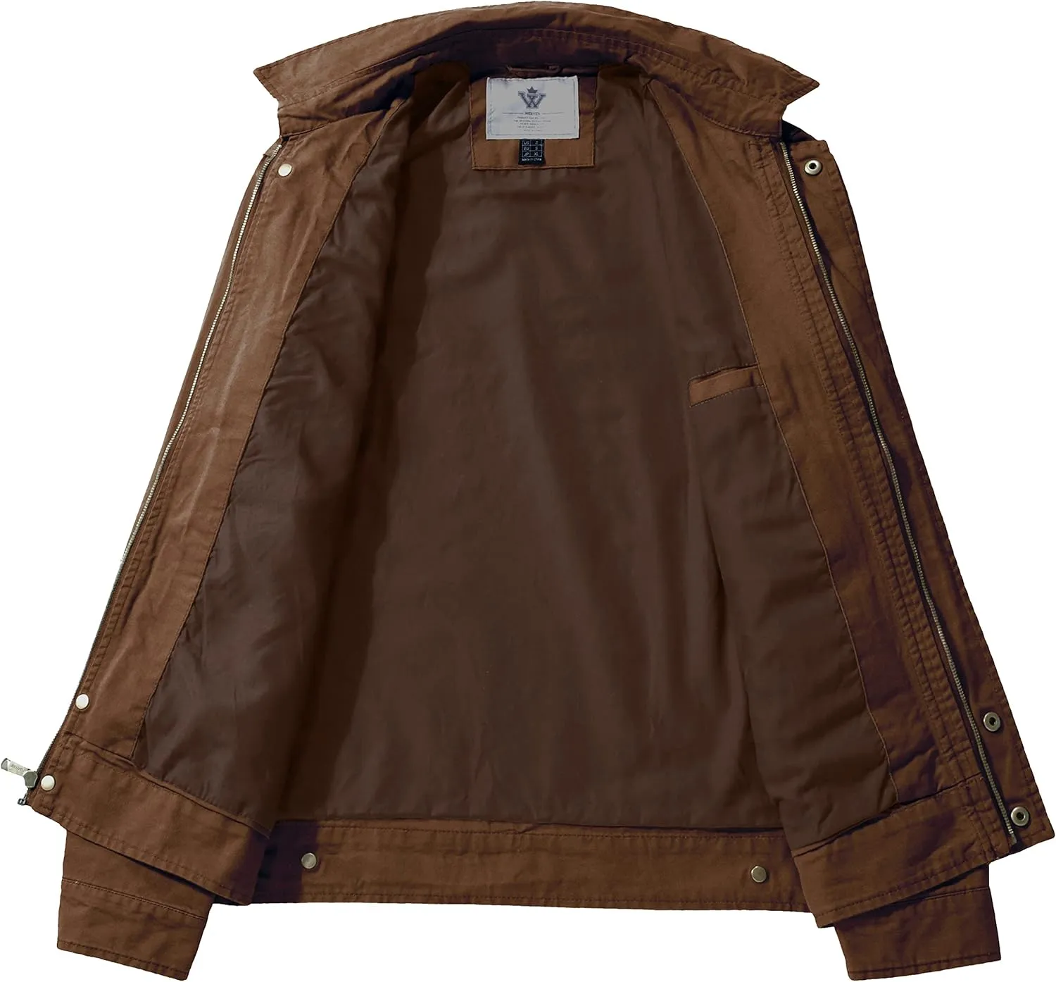 WenVen Men's Lightweight Military Cotton Jacket Casual Spring Lapel Work Coat