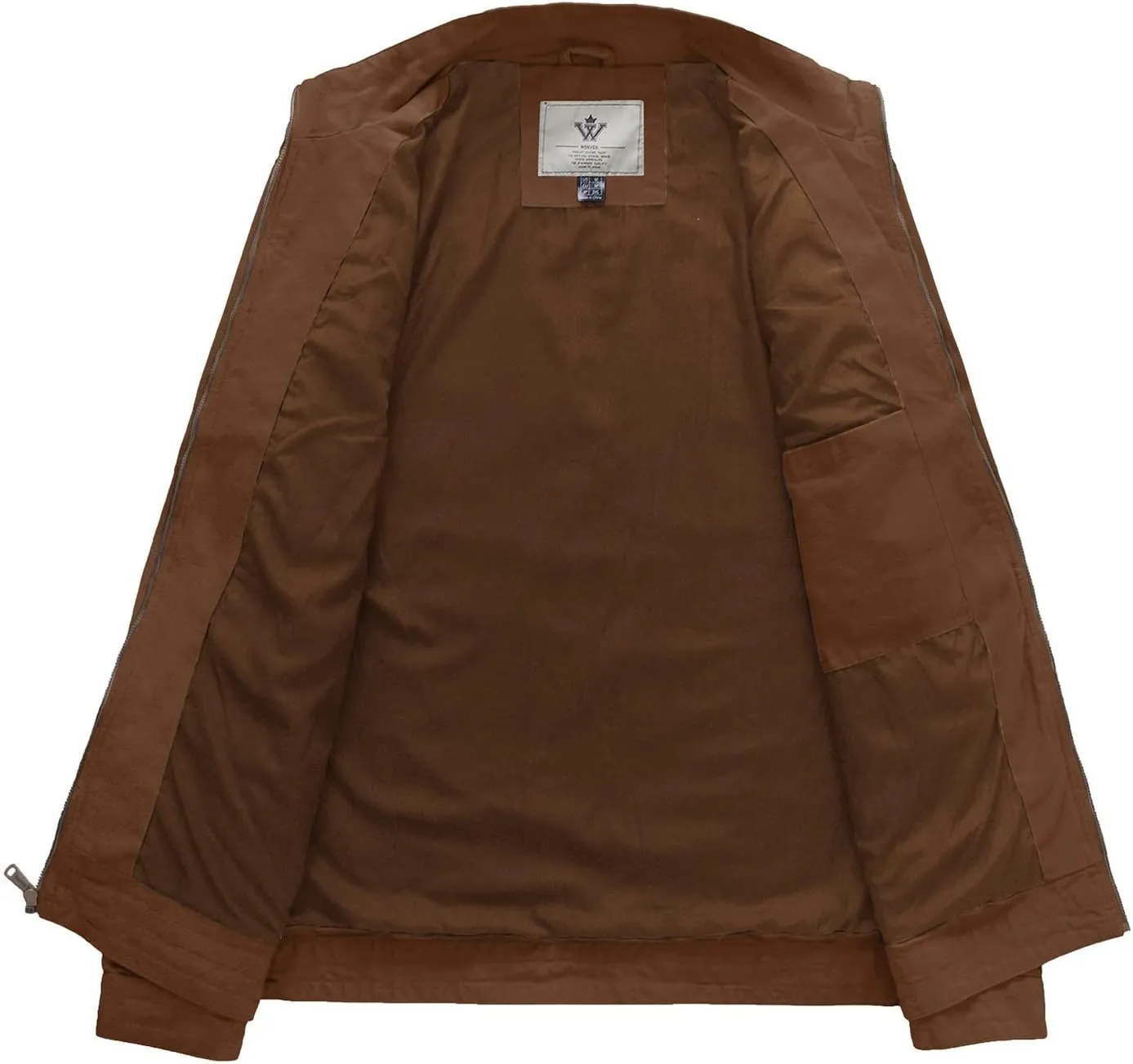 WenVen Men's Spring Canvas Military Style Jacket Casual Lightweight Cotton Coat