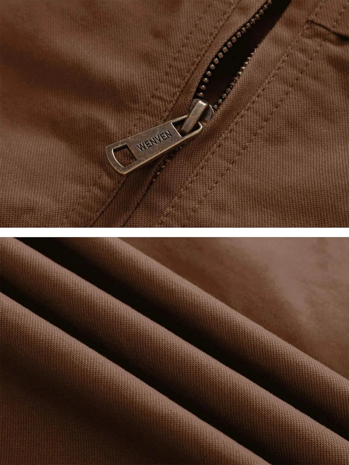 WenVen Men's Spring Canvas Military Style Jacket Casual Lightweight Cotton Coat