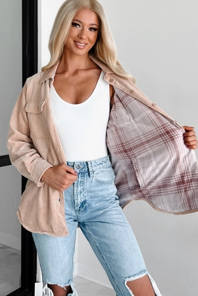 When The Leaves Turn Reversible Corduroy Jacket (Camel) Active Use