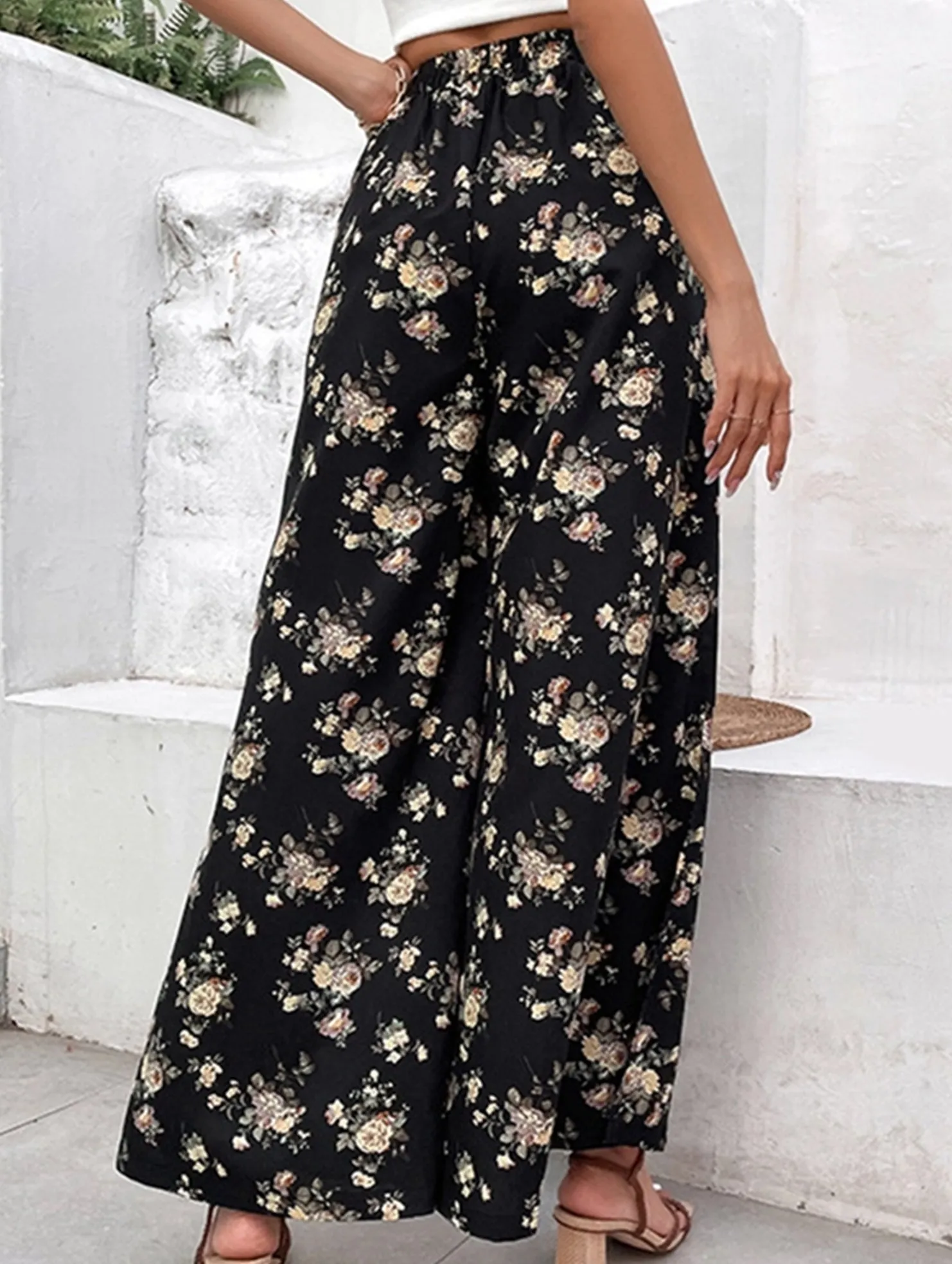 Quick Fit Design WIDE LEG PANTS WITH LOUD PRINT
