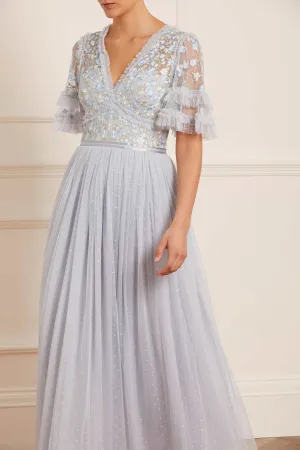 Wildflower Ditsy Bodice Ankle Gown Evening Event