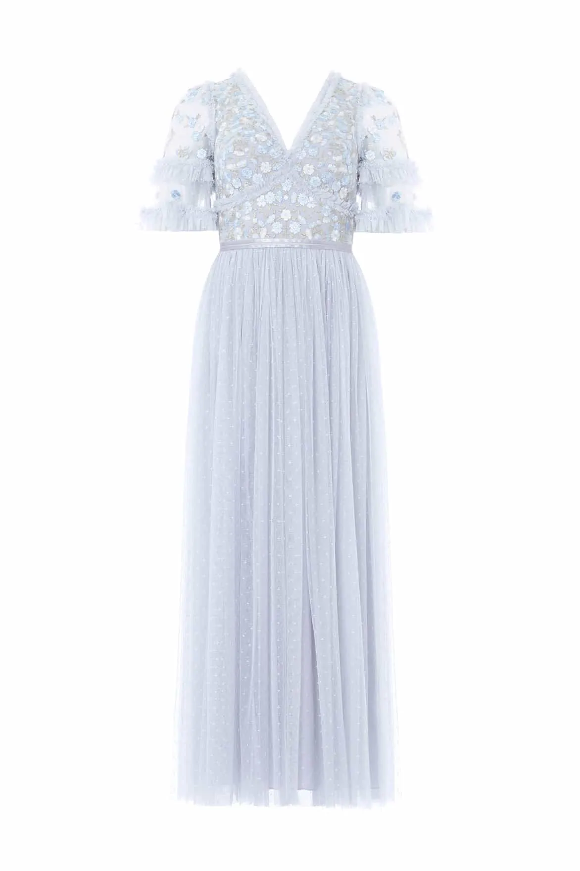 Wildflower Ditsy Bodice Ankle Gown Effortless Elegance Lounge Texture