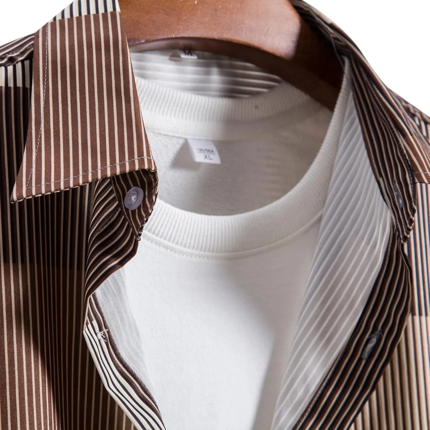 Winter Coat Men Plaid Square Printing Lightweight Breathable Long Sleeve Lapel Formal Shirt Shirt Plaid Cotton