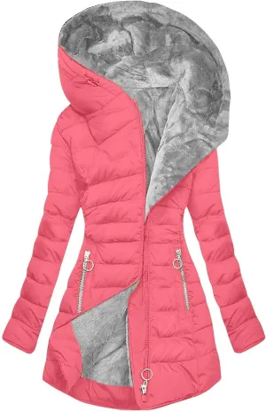 Winter Coats for Women Fleece Lined Parkas Thicken Warm Long Quilted Puffer Jacket Thermal Outerwear with Hood