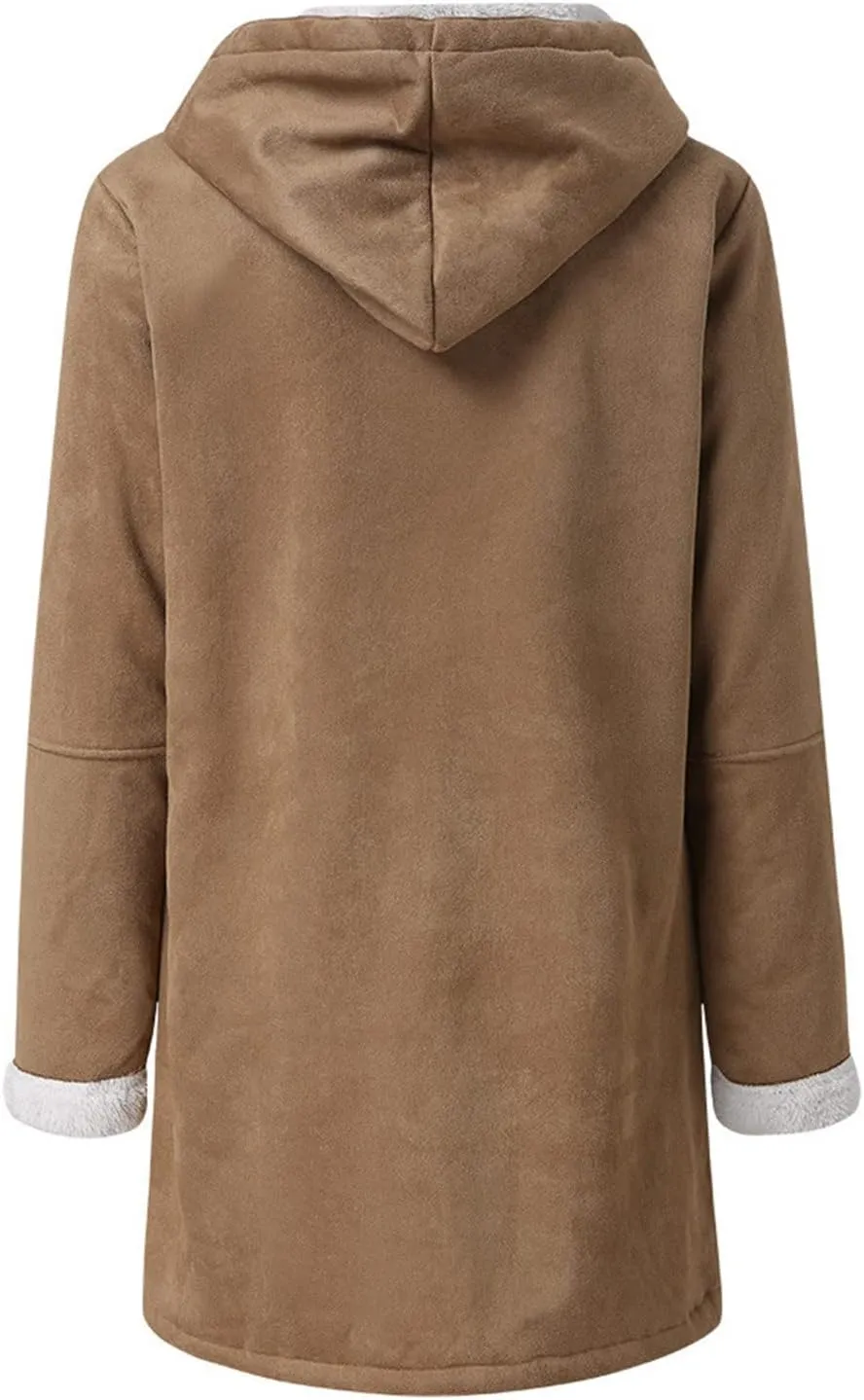Winter Coats for Women Thick Warm Fleece Lined Waterproof Rain Coats Zip Up Hooded Outdoor Thick Jacket with Pockets