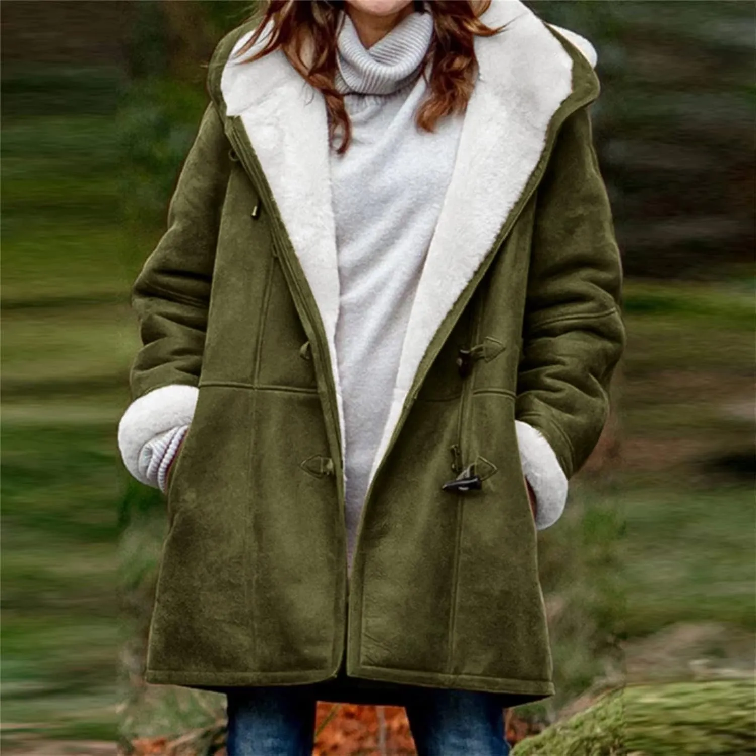 Winter Coats for Women Thick Warm Fleece Lined Waterproof Rain Coats Zip Up Hooded Outdoor Thick Jacket with Pockets
