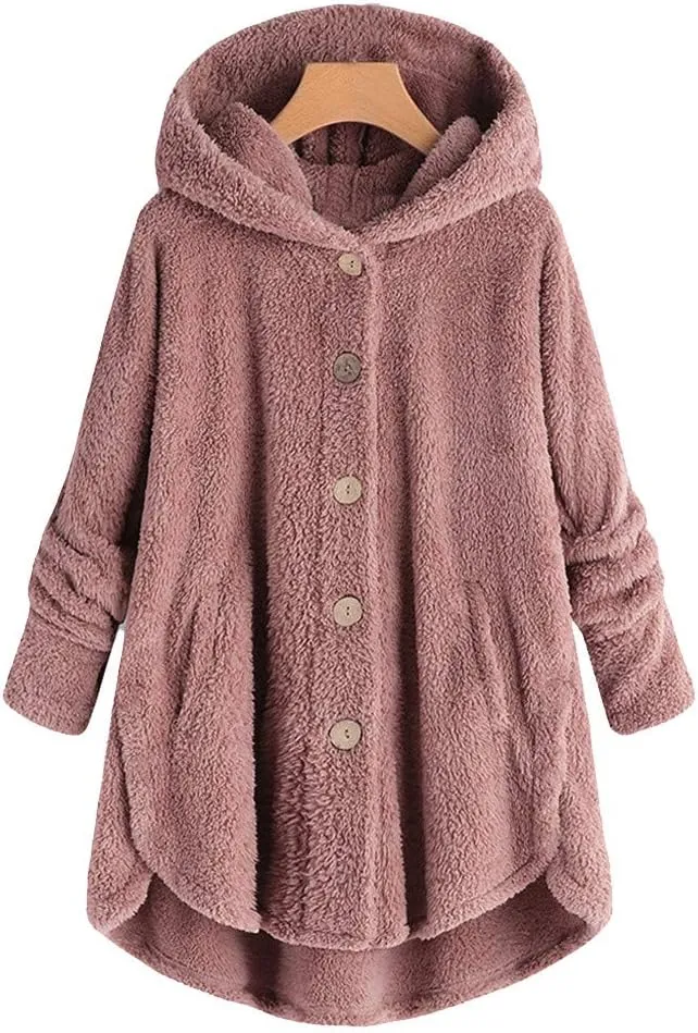 Winter Jackets Women Sherpa Lined Jacket Maternity Winter Coat Plus Size Hooded Sweater Oversized Hoodie