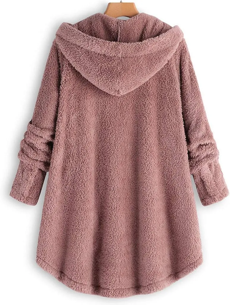 Winter Jackets Women Sherpa Lined Jacket Maternity Winter Coat Plus Size Hooded Sweater Oversized Hoodie