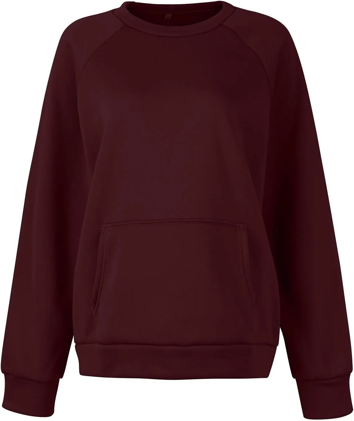 Women Crew Neck Sweatshirts Drop Shoulder Fleece Oversized Sweatshirt Long Sleeve Casual Loose Pullover Fall Sweater