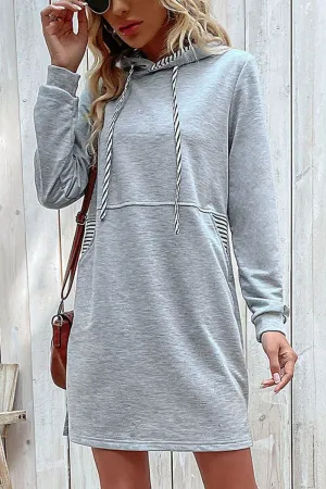 Warm Base WOMEN DRAWSTRING HOODED SIDE POCKET MID DRESS