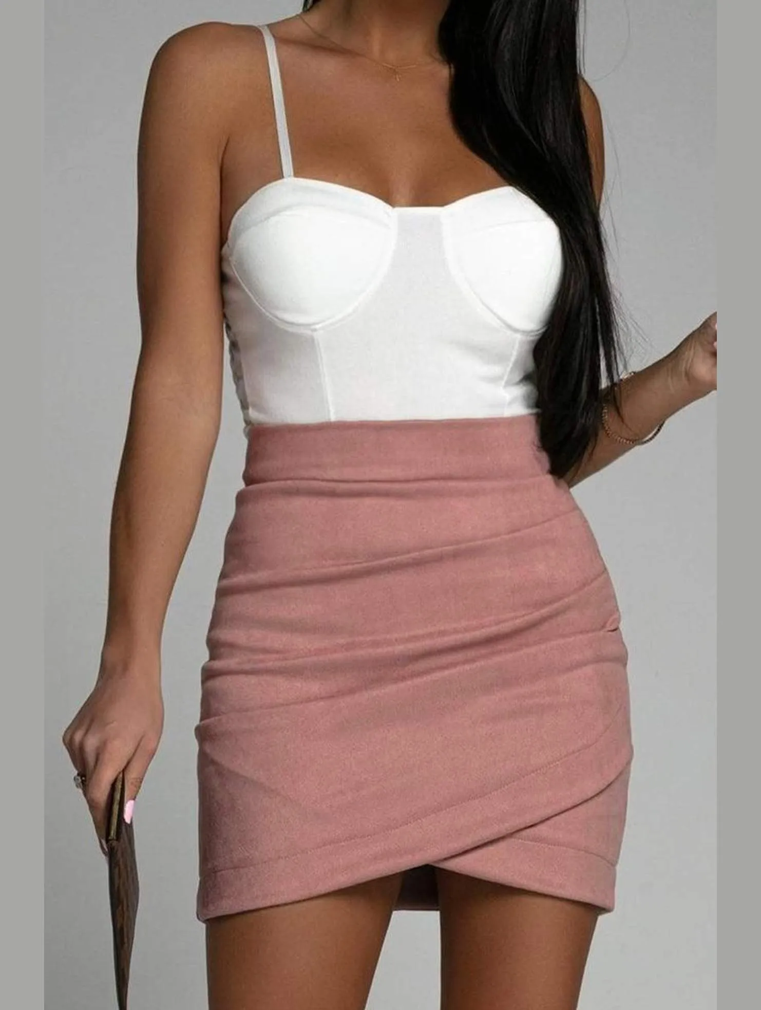 WOMEN HIGH WAIST WRAP MINI SKIRT Recycled Polyester Blend Moisture Wicking Technology