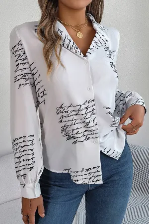 OdorResistant WOMEN LETTER PRINTING SEMI FORMAL OFFICE BLOUSE