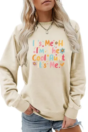 FourWayStretchFabric Thermal Regulating Fabric WOMEN LETTERING PRINT LOOSE FIT PULLOVER TOP