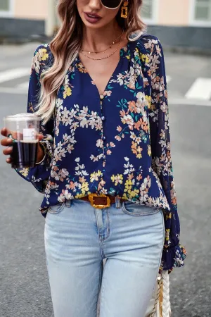 WOMEN LIGHTWEIGHT LANTERN SLEEVE BUTTON BLOUSE UVProtectionCoating