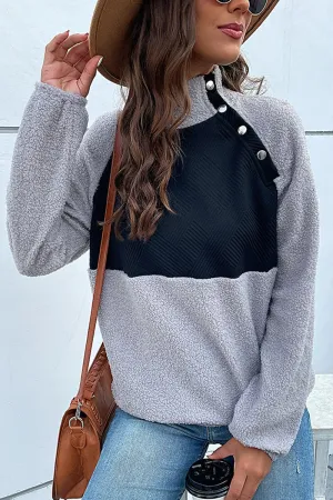 Sporty T-shirt Tagless Neckline WOMEN LONG SLEEVE LINT HIGH NECK SWEATSHIRT