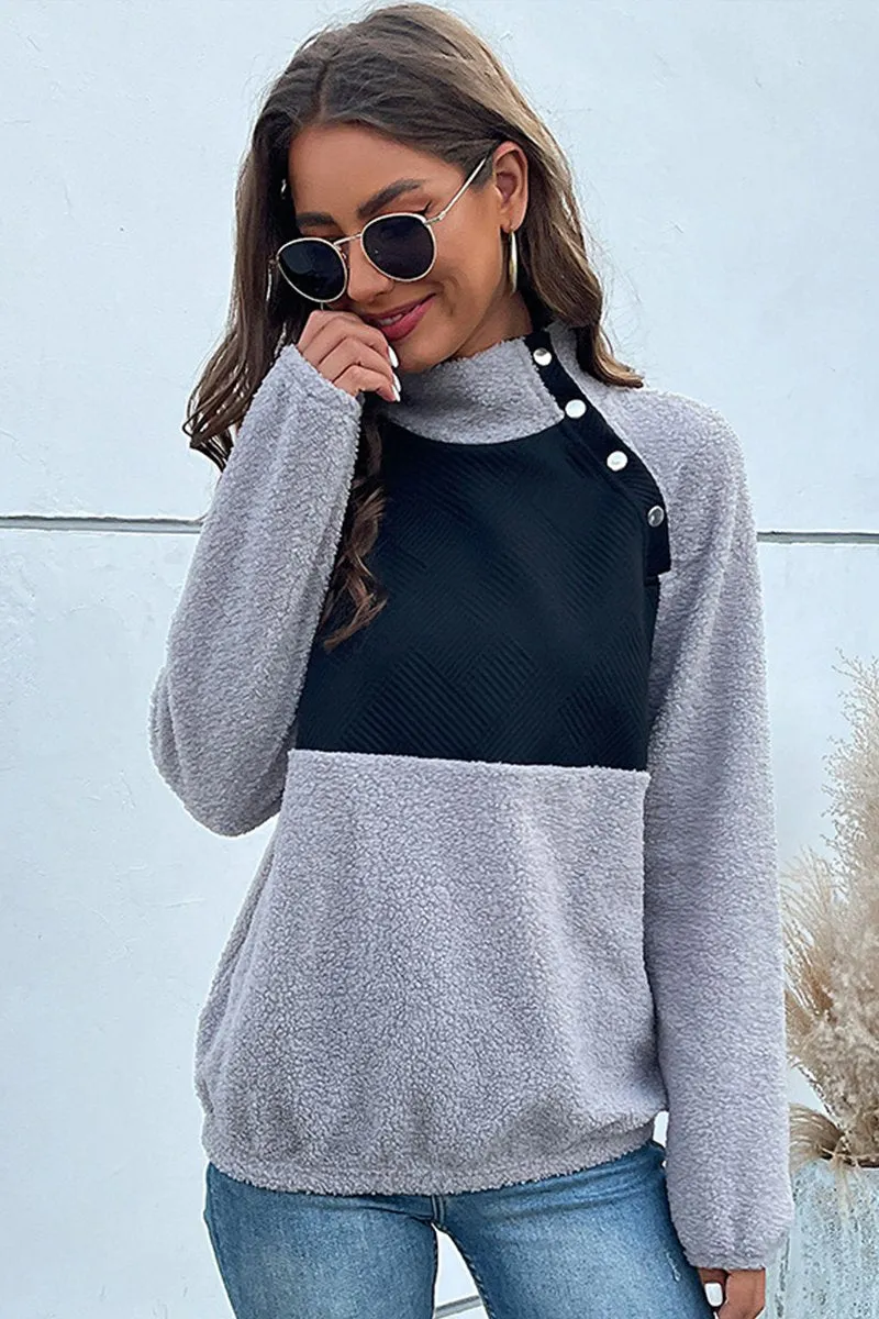 Relaxed Fit Shirt WOMEN LONG SLEEVE LINT HIGH NECK SWEATSHIRT