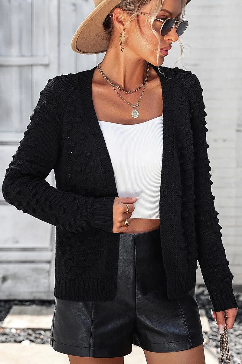 Machine Washable Fabric Reinforced Stress Points WOMEN OPEN FRONT SHORT CARDIGAN