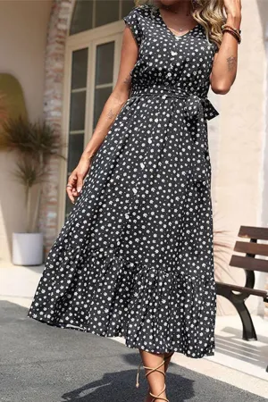 Casual weekend dress Airy Weave WOMEN SLEEVELESS FLORAL PRINTING LONG DRESS