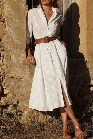 WOMEN SQUARE PATTERNED SEXY SLIT LONG DRESS Flowing Design ComfortFitDesign